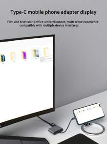 Type-C Four-In-One Docking Station, USB3.0 High-Speed Transmission, 4K High Definition, PD100W Fast Charging, Wide Compatibility