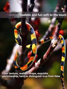 Realistic Soft Rubber Snake Toy, Vivid Patterned Python Texture, Scary Animal Snake Prop, Tongue Out Cobra, Novelty Party Gag Snake Model, Small Gift,Snake,Novelty Gifts,Toys,Snake Stuff,Novelty Gifts Funny,Rubber