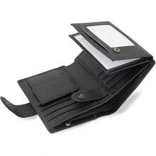 Lukovee Billetera para Hombre Piel, Cartera para Hombre RFID Bloqueo Antirrobo Tarjetero de Cartera Cuero Minimalista, Billetera Hombre Carteras para Caballero Plegable para Hombre Regalo - Negro (Nuevo) - Ver 9