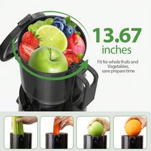 Juicer | 4.35" Wide Mouth | Whole Fruit No Cut | Slow Press Tech | Higher Juice Yield | Easy Clean Brush | Perfect For Morning Drinks #KitchenUpgrade - US A Type Plug(110-127V) - View 3