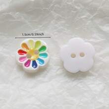 10/20pcs Colorful Dotted Flower Two-Eye Small Buttons, Handmade Sewing Buttons Decor Accessories For Sweater, Cardigan, DIY - Multicolor - View 11