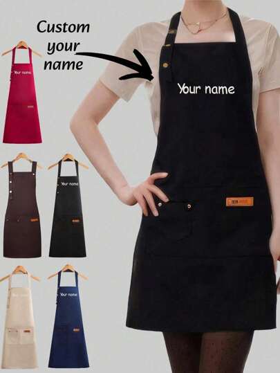 1Pc Customized Printed Dustproof Aprons - Personalized Nordic Home Sleeveless Kitchen Men And Women Home Work Clothes, Private Customized Kitchen Cooking Hand Wipe Aprons, Unisex Sleeveless Dustproof Aprons Party, Wedding Engagement Gifts, Family Gifts, Party Gifts, Anniversary Gifts Christmas,Christmas,For Home, Kitchen,Nail Shop,Cooking, Baking, Nail Salon, Women Work Uniform,Coffee Smock,Home Cooking Clean Sleeveless Bib Apron