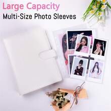 1个A5照片相册保护套，PU皮革材质，偶像照片收藏文具，带25个卡槽 - 彩色 - 查看 3