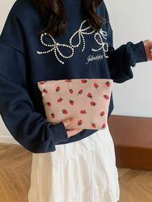 米色草莓图案女士化妆包 灯芯绒化妆包 唯美女士手提包 钱包收纳化妆包 女孩手提包 旅行收纳包 可爱化妆包 返校书包 旅行必需品 海滩旅行收纳包 暑假学校用品 化妆包 节日必备品 化妆包 化妆袋 化妆品收纳包 节日冬季化妆品收纳包 化妆品收纳 - 米色 - 查看 8