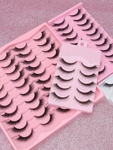 Mi giả AYRMILLA 1/5/10/20/100 cặp, mi giả 3D mềm mại tự nhiên như lông chồn, mi giả mỏng dài, mi giả nhiều lớp, mi giả ngắn dày, nối mi, mi giả rời, sản phẩm trang điểm, phù hợp cho đám cưới, tiệc tùng, hộp đêm, họp mặt công sở hàng ngày, mi giả tự nhiên, mi giả dạng dải, mi giả. - màu đen - Xem 10