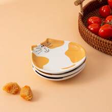 1 pièce Repose-cuillère en céramique, support de cuillère en forme de chat mignon, support d'ustensiles de cuisine, applicable sur le plan de travail de la cuisine, accessoire de cuisine au design unique de chat, cadeau de pendaison de crémaillère, Halloween, Noël pour les amateurs de chats - Multicolore - Voir 6