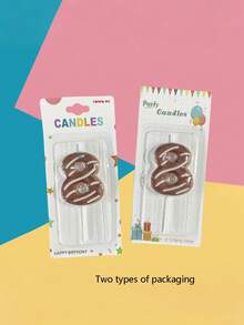 1pc Creative Donut Shaped Cake Candle, Chocolate Colored Cake Candle With Numbers 0-9, Suitable For Decorating Cakes At Parties,Christmas - Multicolor - View 11