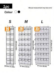 1个门后鞋架，带14/28/35个网状口袋，悬挂式鞋架，适用于衣柜入口、卧室、浴室、储藏室，适合男士运动鞋、女士高跟鞋、人字拖鞋。