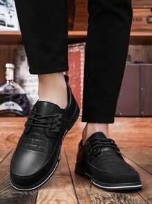 男鞋，男士舒适休闲鞋，软底百搭商务鞋，休闲皮鞋，透气系带商务正装皮鞋