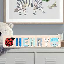 1 PC Customized Name Puzzle, Customize Your Name, Multiple Colors, Can Be Matched With Cute Elements, Wooden Educational Early Learning Toys, Baby Christening Anniversary Gift,Digital Printing - Multicolor - View 12