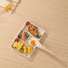 1pc Fluorine-Coated Divided Baking Tray, 10 Inch (Approx. 27 Cm), 4 Compartments, Suitable For Frying Pans, Stoves, Gas, Electric, And Induction Cookers, PFOA-Free, Aluminum Seafood Boiler