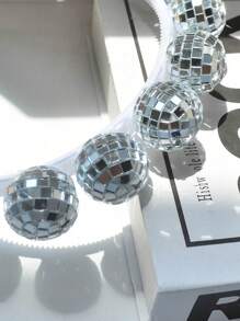 1pc Disco Ball Headbands Silver Disco Costume Headpieces 70s Vintage Headbands For Women Birthday Party Accessory Halloween Cosplay Party Supplies For Women, Ideal As High-End Holiday Gift Halloween Accessories