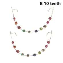 1Pair Metal Wires Fake Braces Colorful Brackets For Teeth Temporary Metal Bracket Orthodontic Dental Decor Ligature Ties Dental - 薄荷綠 - 查看 7
