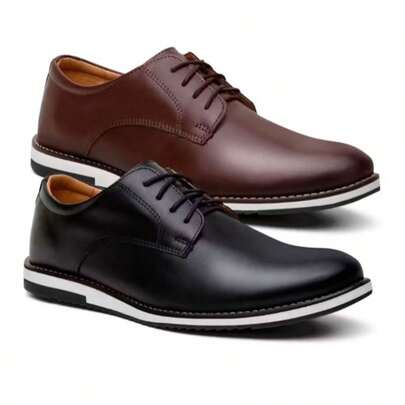 kit 2 pares de sapato social oxford derby masculino camurca