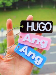 1PC Custom Acrylic Keychain, Many Colors To Choose From, Customizable Name, Personalized, Unique, Fashionable, Ideal Gift For Women, Ideal Gift For Men, Practical, Reusable, Lunch Box Tag, Backpack Tag, Anniversary Gift, Party Gift,Trinkets, For Her - Multicolor - View 3