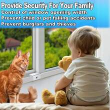 [4 Sets] Sliding Window Lock With Key Aluminum Alloy Adjustable Security Lock (Silver) Single Hole Quick Installation Anti-Theft And Anti-Theft Suitable For Vertical/Horizontal Windows - Silver-large - View 12