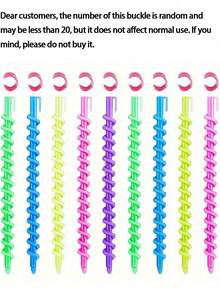 1 包（约 20 个）免加热螺旋卷发棒，DIY 美发造型工具，螺旋卷发棒配件 - 彩色 - 查看 10