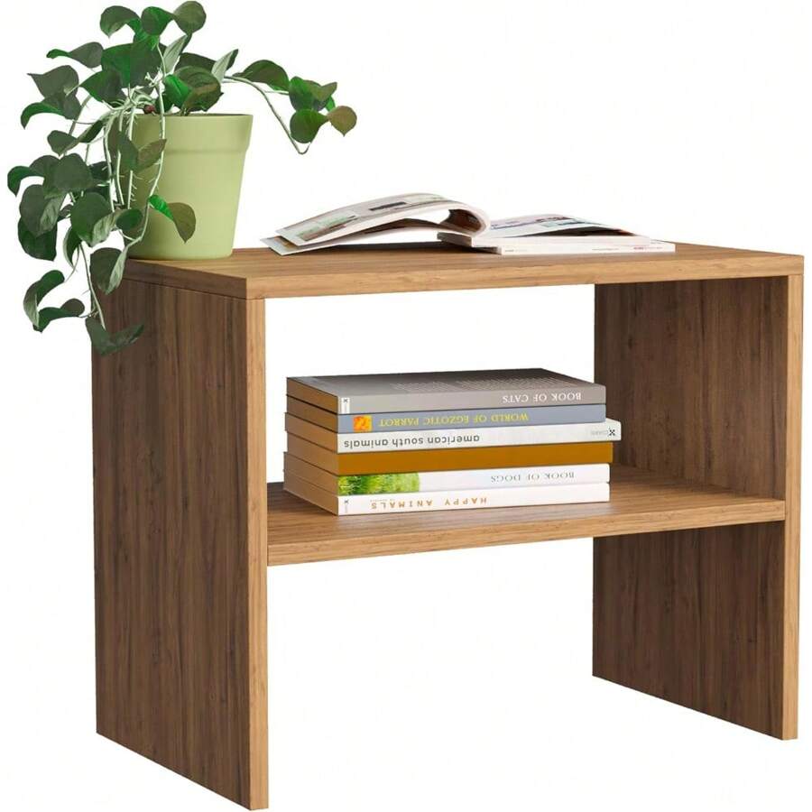 Mesa Auxiliar | Mesa Minimalista para Sala y Recámara | Mesita de Noche, Lateral o Centro de Mesa | Multiusos y Moderna | Hecho en México | Decoracion Hogar (Café, Pop) - Cafetería - Ver 1