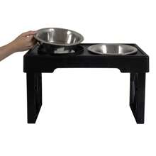 Adjustable Elevated Dog Bowls Station With 2 Stainless Steel Bowls Healthy Digestion Non-Slip Portable Design All Dogs - 彩色 - 查看 10