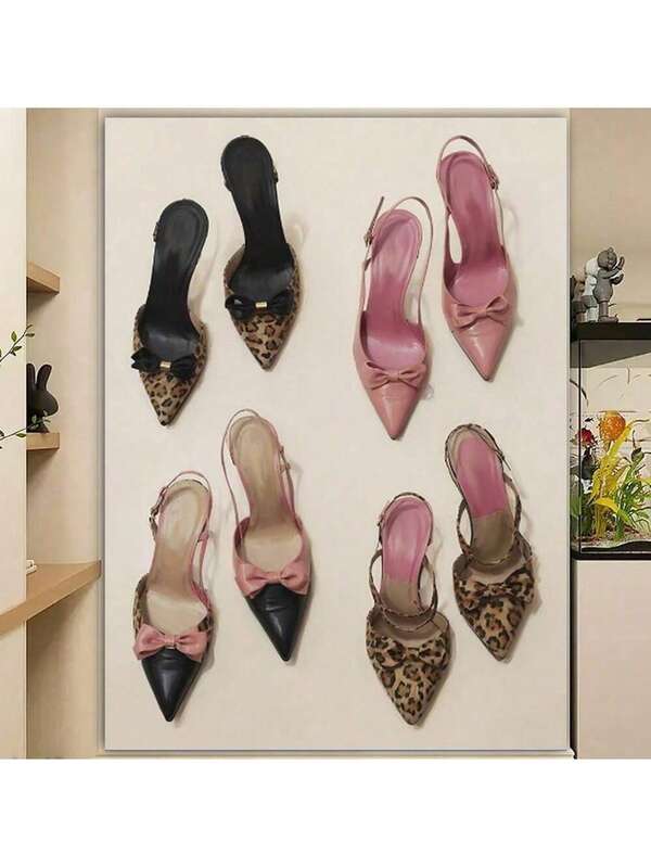 Poster fără ramă cu imprimeu leopard și tocuri înalte, Preppy, artă de perete roz, decor Y2K, ghepard, estetic, pentru dormitor