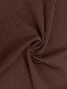 Whisplicity Quần ống rộng cạp cao thiết kế sọc tăm cỡ lớn cho nữ - Cà phê nâu - Xem 6