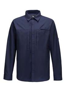 CAMEL CROWN Men's Long-Sleeve Sun-Protection Shirt Outdoor Quick-Drying Hiking Fishing Button-Down Shirt