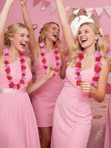 1/6/10/20/30/40/50 chiếc Vòng cổ vòng hoa Hawaii, Vòng hoa Polyester màu đỏ và hồng, Quà tặng tiệc cưới Chủ đề hoa Hawaii nhiệt đới Quà tặng tiệc Băng đô Ngày lễ Đám cưới Bãi biển Trang trí sinh nhật Đồ dùng tiệc Trang trí tiệc Hawaii (Màu ngẫu nhiên) - Nhiều màu - Xem 2