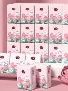 20 paquetes de pañuelos portátiles hechos de madera natural, pequeñas bolsas de papel de seda, pañuelos de papel de 3 capas, bolsa individual de toalla facial linda, adecuada para regalos de boda y fiestas. De alta calidad para uso facial, de baño y de tejido, duraderos y absorbentes, muy adecuados para el hogar, dormitorio, oficina y artículos al aire libre