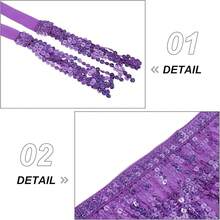 Halloween  Halloween Essentials  Party Limited Edition  Women's Belly Dance Scarf Skirt Sparkly Tassel Disco Outfits Sequin Wrap Rave Costumes Fringe Skirt - 紫色 - 查看 4