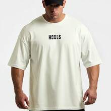 Spartan Oversized T-Shirt For Bodybuilder Gym Workout - 奶油色 - 查看 3