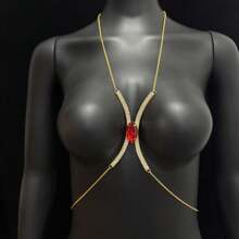 1pc Sexy Multicolor Rhinestone Bra Top, Personalized Bikini Lingerie Accessory