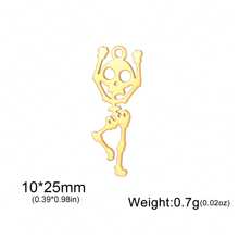 1 pieza Esqueleto bailarín minimalista de acero inoxidable, colgante de araña y murciélago, accesorio creativo con diseño de Halloween adecuado para collar, pulsera, llavero, aretes, accesorios hechos a mano DIY