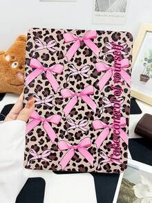 1pc Leopard Bow Customized Tablet Case, Suitable For IPad 10th/11th/10.2/10.5/Air4/Air5/10.9/Pro11/Air 11-In.(M2)-2024/Pro 11-In.(M4)-2024/IPad Air 11-Inch (M3) 2025/IPad (A16) 11 Inch 11th Generation 2025 Mini6/Mini7/Air1/Air2/9.7/Tab A8 10.5 Inch 2022, Minimalist/Elegant/Creative/Personalized Design, Magnetic Sleep/Wake, Stylus Holder (Stylus Not Included) - Multicolor - View 3