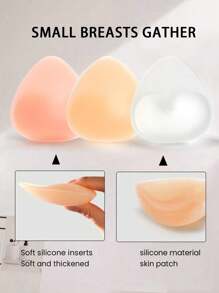 2pcs Seamless Silicone Bra Inserts - Reusable Invisible Adhesive Straps For Bikini & Wedding Dresses, Strong Hold, Hand Washable, Solid Color Design, Reusable Lingerie | Smooth Texture | Durable Silicone