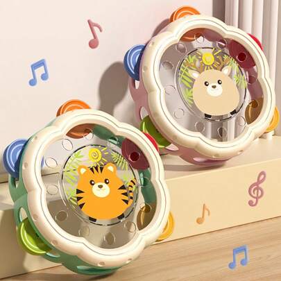 0-3 Years Old Cute Cartoon Hand Clapper, Rattle, Hand Drum Musical Instrument, Music Education, Gift, Game, Baby & Kids Musical Toy For Soothing, Hear