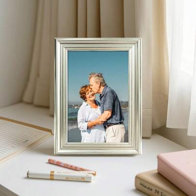 1 件/4 件现代简约银色拼贴相框，可展示 3.5x5 英寸、4x6 英寸、5x7 英寸、6x8 英寸、8x10 英寸照片，非常适合墙壁装饰、母亲节、父亲节、情人节、万圣节、圣诞节和其他节日（随机包含相纸）