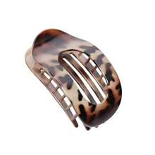 1-3pcs Leopard Print Flat Round Hair Clips For Women, Large Grip Alligator Style, New Fashionable Hair Accessories Claw Clips Hair Claws Hair Barrettes