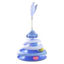 1 szt. Kolorowa, losowa zabawka dla kota, długi bęben z trzema grzechoczącymi kulkami, zabawna piłka dla kota, układanka do mielenia łapek, oryginalna karuzela dla kotów z ośmiornicą, zabawka do drażnienia, sprężynowy patyk z piórkami, zabawka dla kotów, która zapewni im rozrywkę i relaks, zabawka dla kota