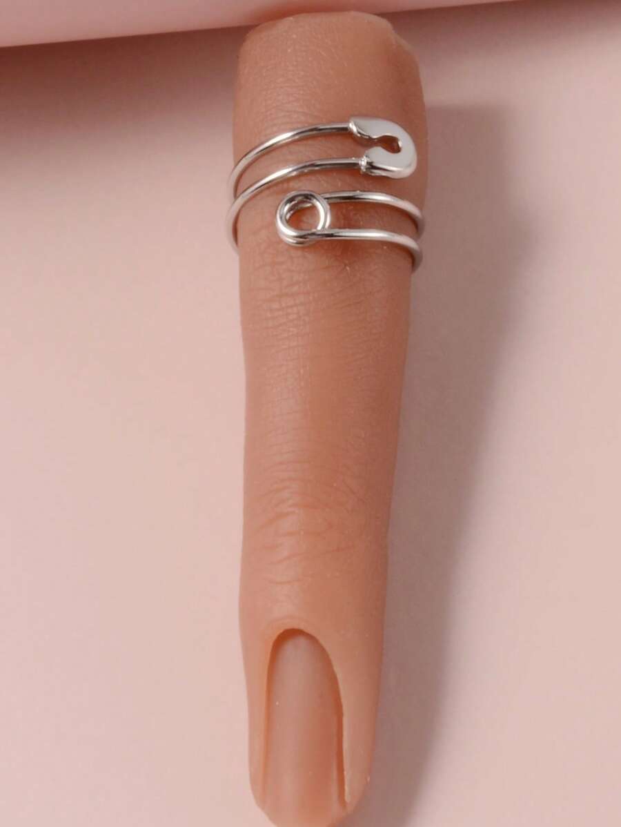Pin Design Cuff Ring