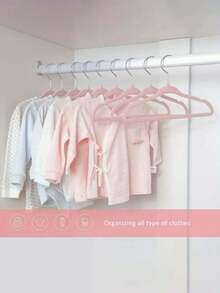 60 buah/50 buah/40 buah/30 buah/20 buah/10 buah, Gantungan Baju Anti Selip Anak, Rak Flocking Anak, Rak Jemuran Ajaib Anak - MultiWarna - View 3