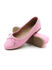Womens Low Block Chunky Heels Pink Pumps Ladies Dress Shoes Round Toe Comfortable Office Slip On Shoes ROUDI-1 - Pink - View 9