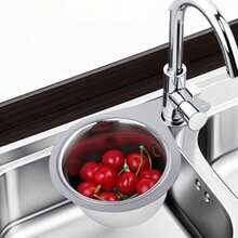 1/3 件天鹅不锈钢水槽滤水篮 - 耐用不锈钢，现代厨房水龙头悬挂收纳架，高效废物管理，厨房排水解决方案 | 现代厨房配件 | 耐用金属篮，碗沥水架 - 彩色 - 查看 3