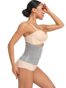 优质竹炭纤维腰部训练器，透气收腹带，可调节加固腰带，男女皆宜的腰部修剪器，均码/加大码 - 灰色 - 查看 5