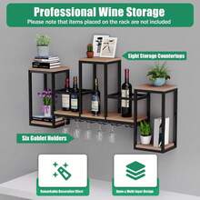 YUNRUX Wine Rack & Wine Glass Rack - Black - View 5
