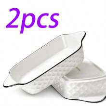 Design - Small Ceramic Baking Dish, Rectangular Bakeware With Handles, Oven Safe & Microwave Safe