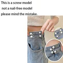 4pcs/Set Invisible Adjustable Waist Trimmer And Button Holder Clips, Slimming Clothing Accessories (No Paperboard) - Screw Pearl White - View 6