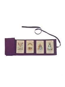 Velvet Tarot Card Storage Bag, Featuring Vibrant Cosmic Tarot Card Pattern, Dual-Tone Blue & Purple, Drawstring Closure, Soft Fabric Protective Case, Portable Card Holder, Suitable For Storing Tarot Cards And Small Items - Multicolor - View 8