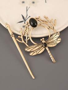 1pc Dragonfly, Owl, Bohemian Totem Vintage Zinc Alloy Hair Clip, All Seasons, Bun Extension, Hair Bun Maker, Bun Hair Piece, Hair Styling Pins, Pins For Hair, Bobby Pins, Hair Accessories, Head Accessories - Multicolor - View 2