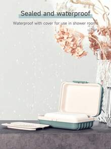 Minimalist Soap Dish, Rectangular Plastic Soap Box With Cover, Draining Soap Tray, Rectangular Plastic Soap Rack, Bathroom Soap Holder, Covered Soap Box, Bathroom Draining Soap Dish, Minimalist Soap Box Storage Rack, Bathroom Accessories, Home Bathroom Decor, Autumn Decor, Back To School - MultiWarna - View 7
