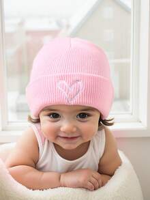 5 pezzi/set Cappellini a cuore per bambini piccoli, berretti invernali per bambini e bambine, cappelli lavorati a maglia caldi per bambini, accessori invernali per neonati - Multicolore - Visualizzare 2